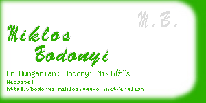 miklos bodonyi business card